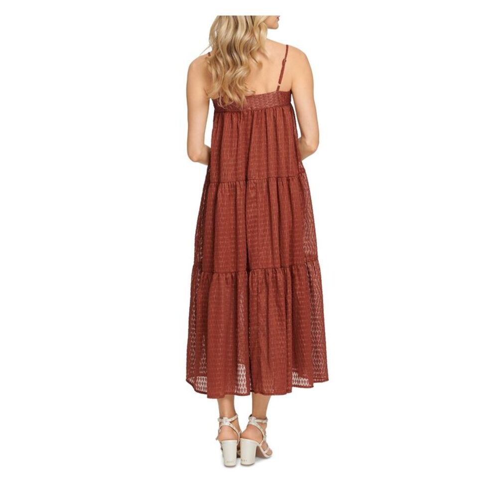 DKNY Womens Brown Pullover Styling Spaghetti Strap Tea-Length Evening Dress XS - Picture 2 of 3